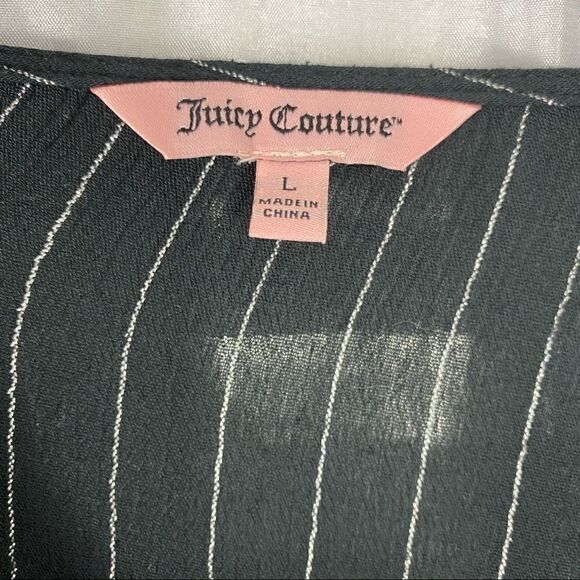 Juicy Couture Black / Silver Strip Tie Bottom Top - Picture 6 of 7